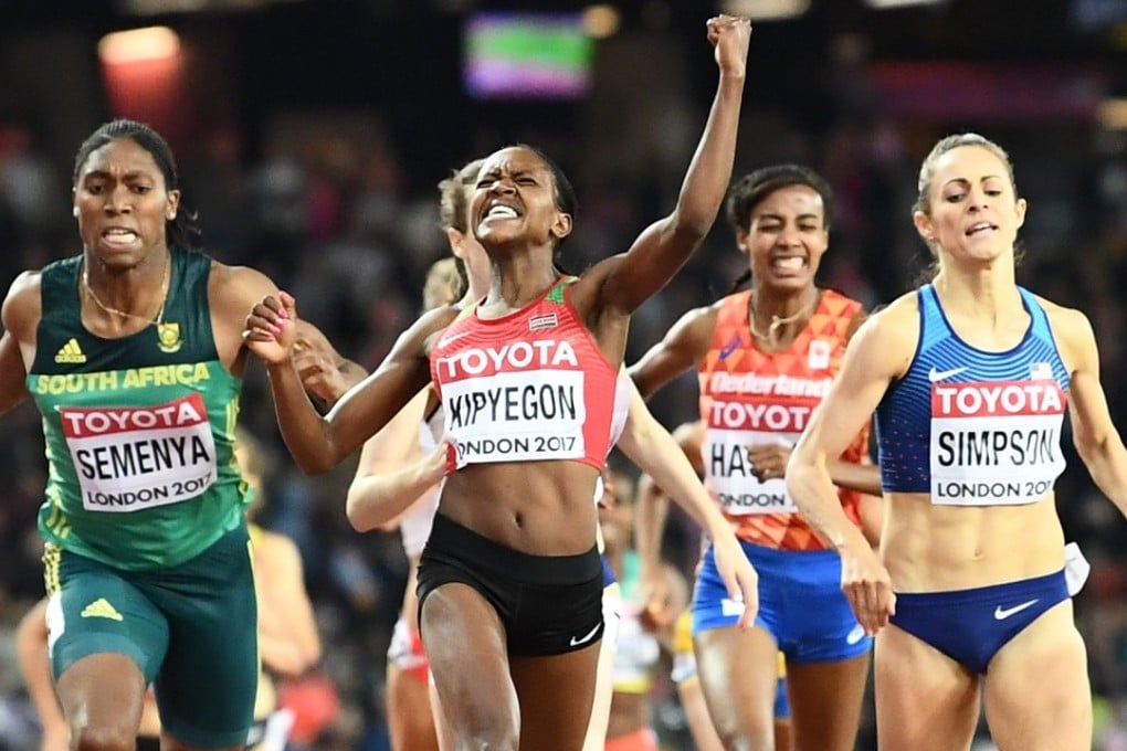 South Africa’s Caster Semenya (left) finishes third in the women’s 1,500 metres of the world championship, with Kenya’s Faith Chepngetich Kipyegon taking gold. Photo: AFP