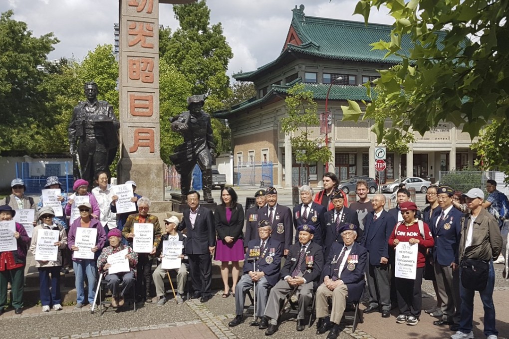 Vancouverites young and old, including veterans and Jenny Kwan (centre in purple), a Member of Parliament representing Vancouver East, protest the rezoning application of 105 Keefer Street in Vancouver’s Chinatown. Photo: courtesy of Andy Yan
