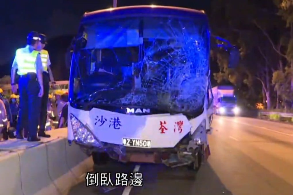 The bus was in a chain collision with two goods vehicles. Photo: Handout