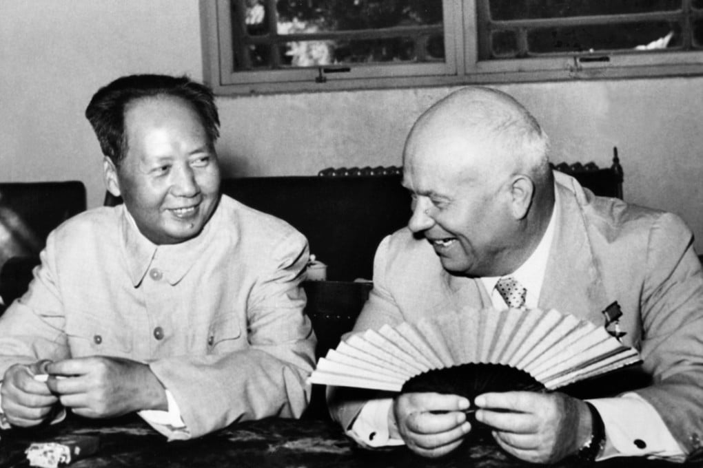Chinese leader Mao Zedong with Soviet leader Nikita Khrushchev in August 1958. Photo: AFP
