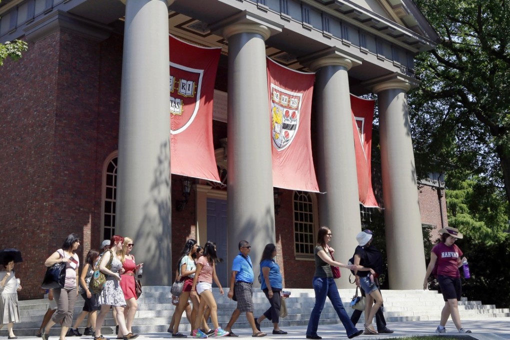 A tour group walks through the campus of Harvard University in Cambridge, Massachusetts, in 2012. Harvard has been named in a complaint by a group of several dozen Asian Americans claiming discrimination in the university admissions process. Photo: AP