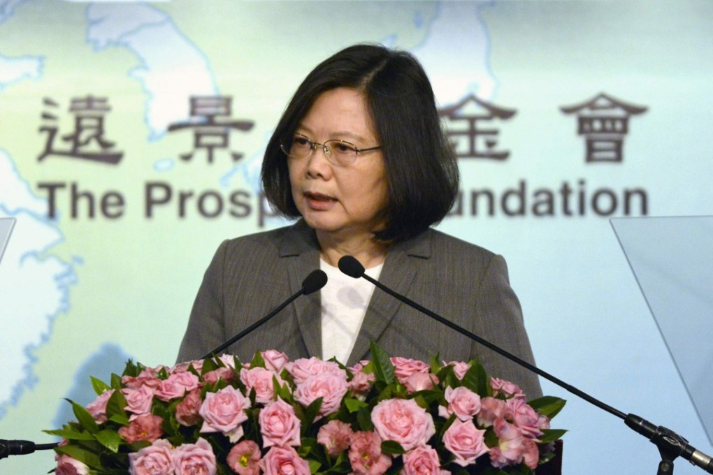 Taiwan’s President Tsai Ing-wen issued her plea to Beijing at a conference in Taipei. Photo: AFP