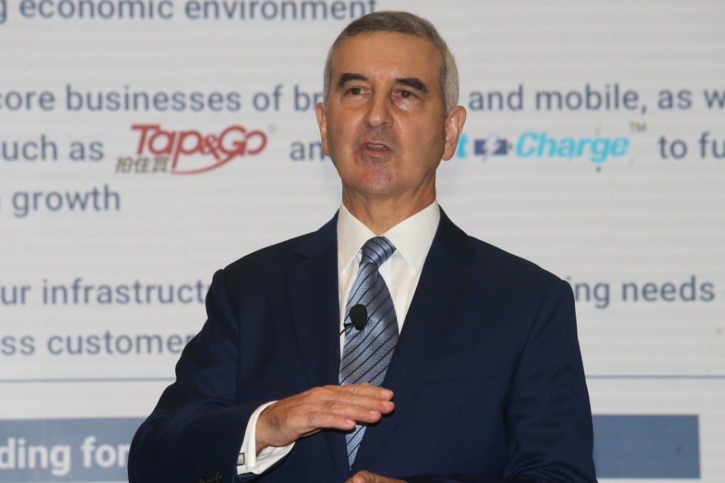 Alexander Arena, group managing director of HKT, speaks at the 2017 interim results briefing on Wednesday: Photo: David Wong