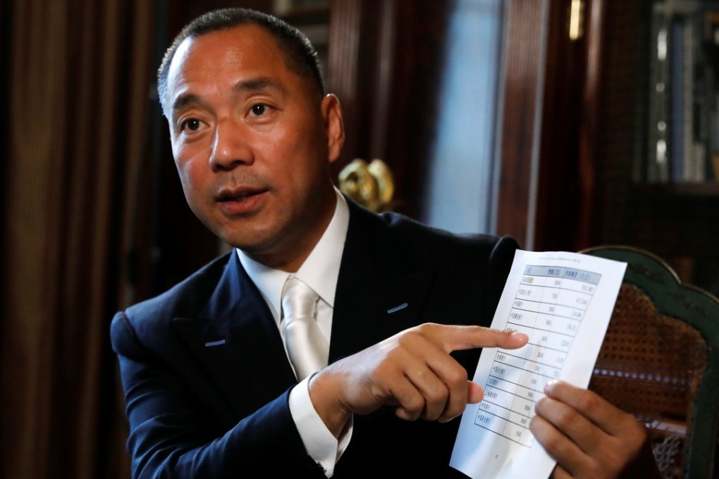 Guo Wengui in New York in April. Photo: Reuters