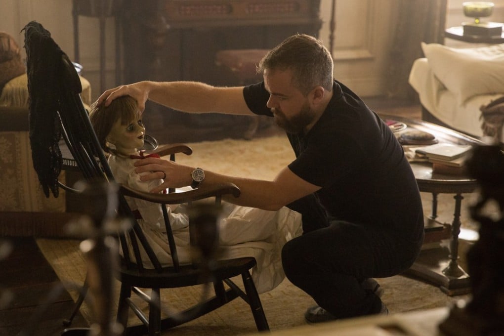 Director David F. Sandberg on the set of Annabelle: Creation.