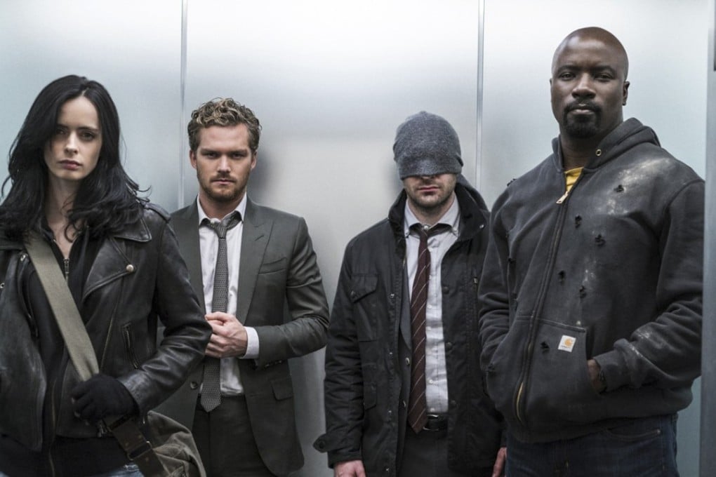 The Defenders cast (from left): Krysten Ritter (Jessica Jones), Finn Jones (Iron Fist), Charlie Cox (Daredevil) and Mike Colter (Luke Cage). Photo: Netflix