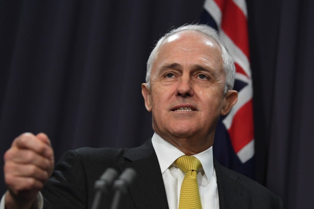 epa06131253 Australian Prime Minister Malcolm Turnbull speaks to media during a press conference at Parliament House in Canberra, Australian Capital Territory, Australia, 08 August 2017. Turnbull has outlined a plan for holding a postal vote on same-sex marriage if a fresh attempt for a compulsory national vote fails. EPA/LUKAS COCH AUSTRALIA AND NEW ZEALAND OUT