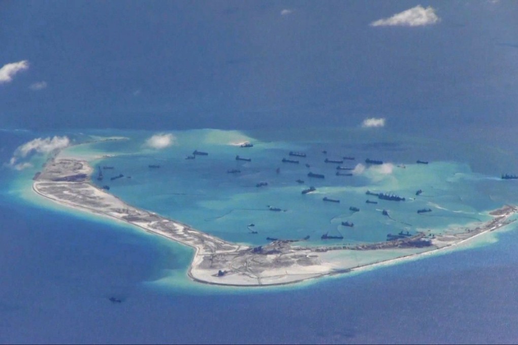 Chinese dredging vessels are purportedly seen in the waters around Mischief Reef in the disputed Spratly Islands in the South China Sea. Photo: Reuters