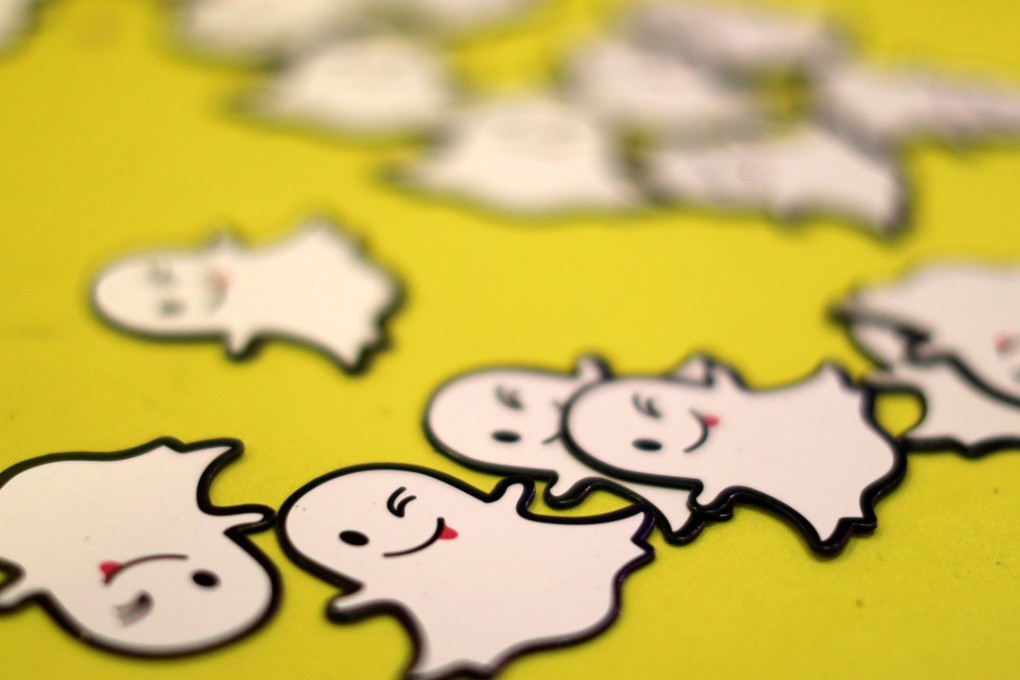 The logo of messaging app Snapchat is seen at a booth at TechFair LA, a technology job fair, in Los Angeles, California. Shares of the company tumbled after releasing poor quarterly results on Thursday, August 10, 2017. Photo: Reuters