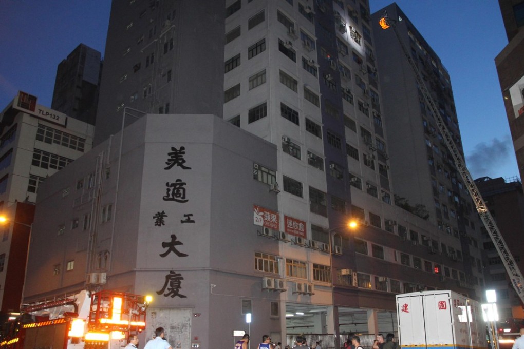 The fire broke out in a 10th floor flat in an industrial building. Photo: Handout