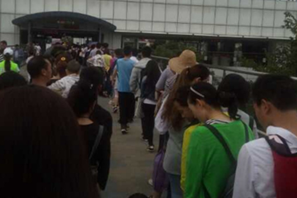 Photos showing the long queues were circulated on social media. Photo: Handout