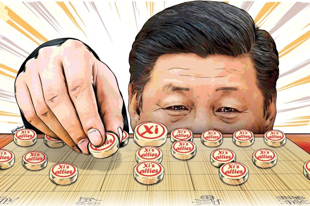 Xi has managed to place loyalists or associates of close allies in key positions in central and provincial government and powerful party departments. Image: SCMP Graphics