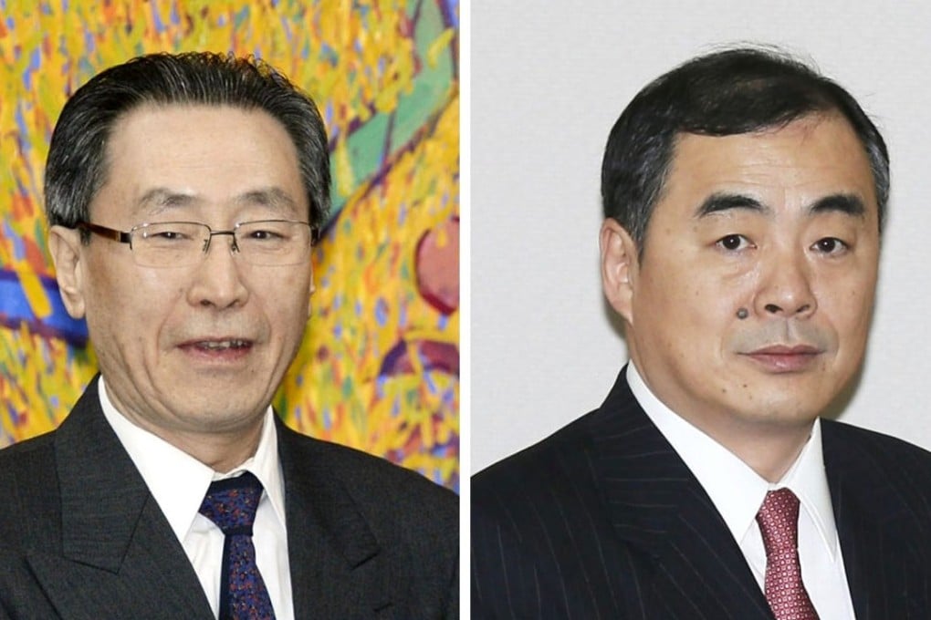 Wu Dawei (left) and Kong Xuanyou, who has replaced Wu as special representative on Korean peninsula affairs, according to sources. Photo: Kyodo