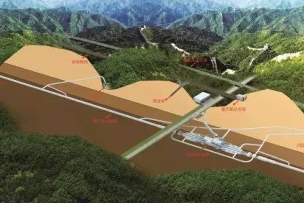 A model shows where the underground station will be constructed close to the Great Wall. Photo: Handout