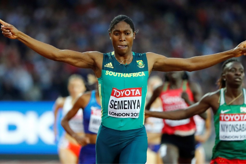 Caster Semenya of South Africa reacts after winning 800-metre gold at the world championships. Photo: Reuters
