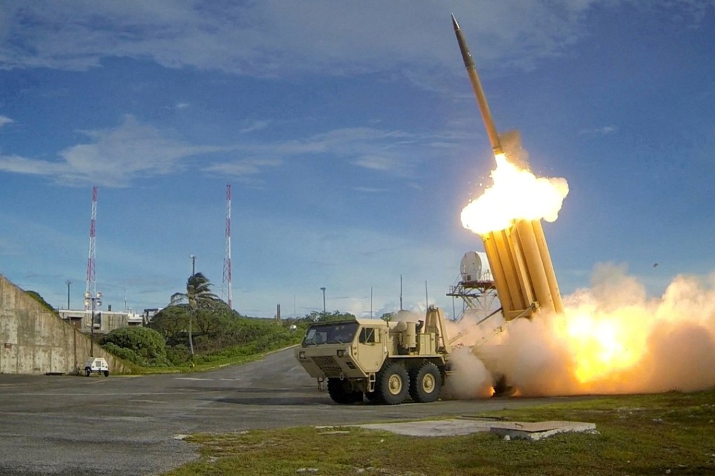 A Terminal High Altitude Area Defence (THAAD) interceptor is test-launched in this undated photo by the US Department of Defence, Missile Defence Agency. Photo: Handout via Reuters