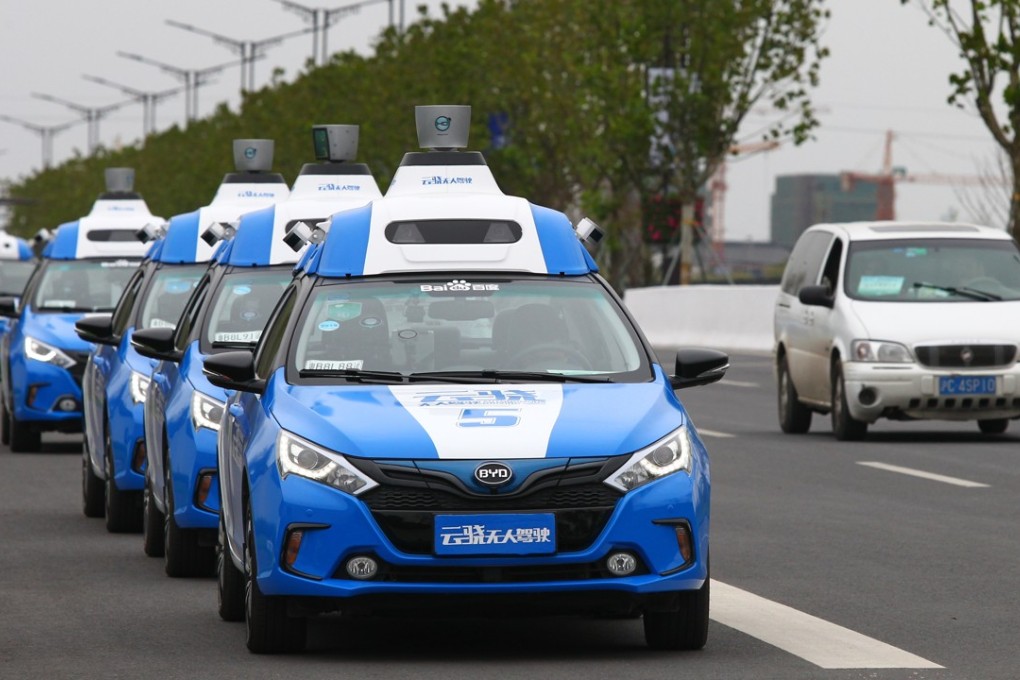 A line of Baidu driverless cars pictured last November at the 3rd World Internet Conference Wuzhen Summit. Photo: Simon Song