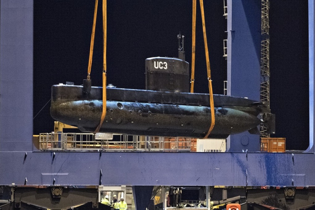 The submarine UC3 Nautilus was recovered from Koge Bay after it went down last week. Photo: EPA