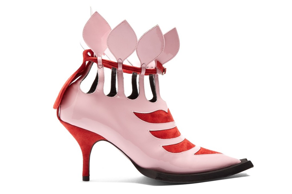 Make heads turn in the pink and red Lydia ankle boots and the oversized Chanel sunglasses