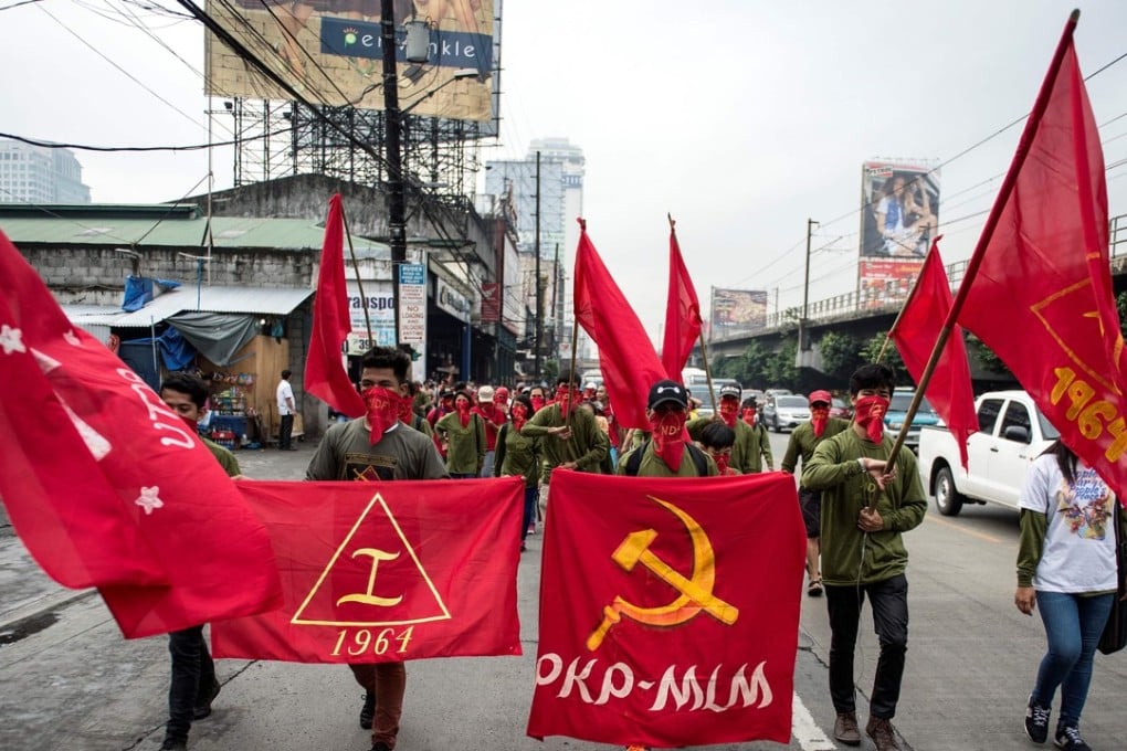 Members of the National Democratic Front of the Philippines hold a demonstration calling for peace negotiations and social economic reforms in Manila in 2016. Photo: AFP