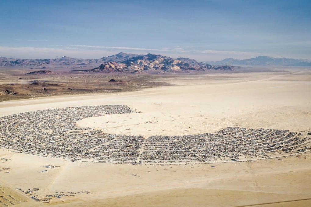 An aerial view of Burning Man 2015. Picture: Alamy