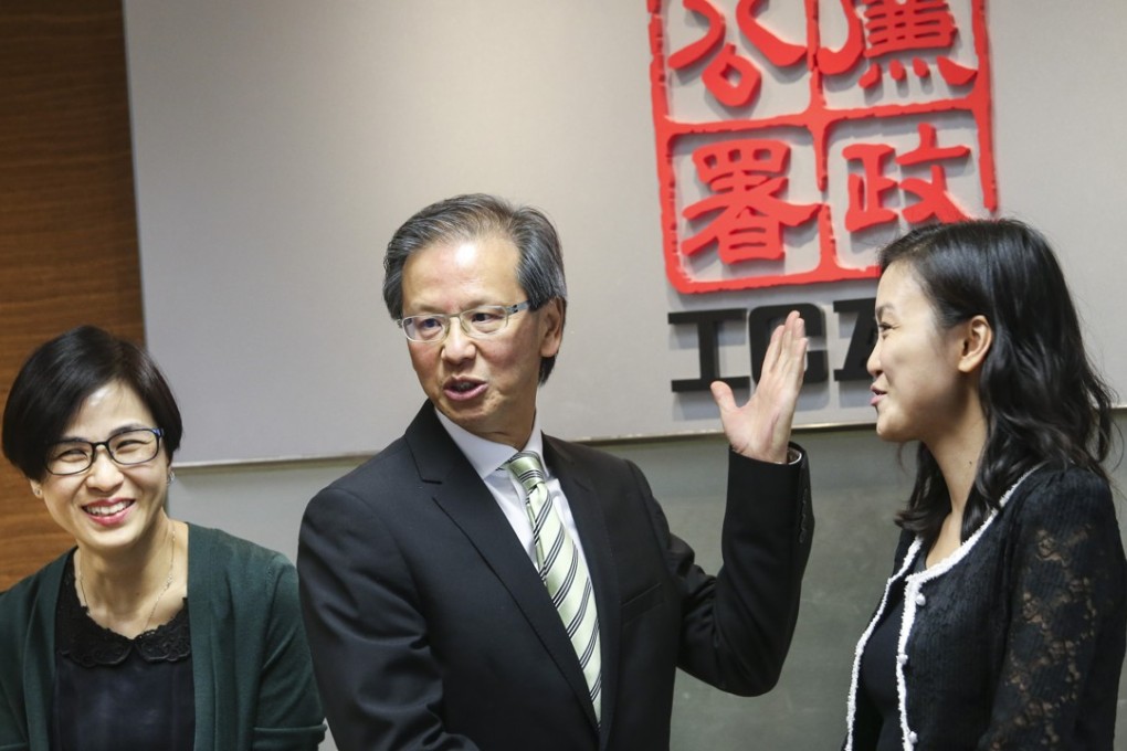 (left to right): Chief Investigator, Winnie Lee Wai-yee; Director of Investigation (Government Sector), Ricky Yu Chun-Cheong; and Chief Investigator, ICAC, Hazel Law Pui-man at a ICAC media gathering to meet graft investigators behind former chief secretary Rafael Hui Si-yan's corruption case at the ICAC Headquarters in North Point. Photo: David Wong