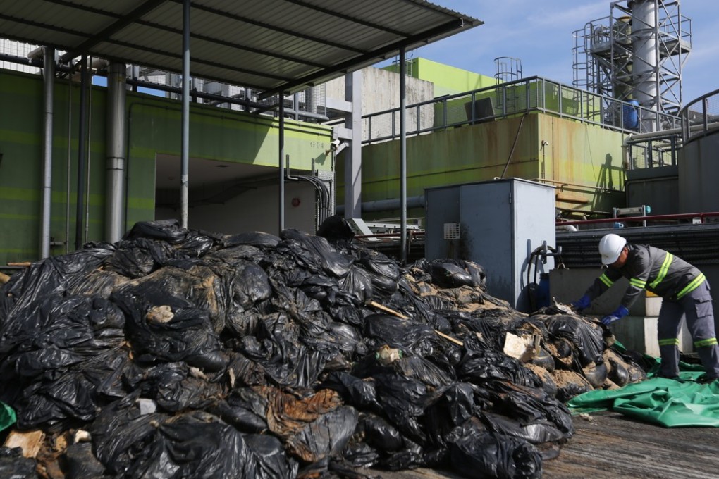 The palm oil globs lie ready for treatment at the firm’s plant in Tseung Kwan O. Photo: Xiaomei Chen