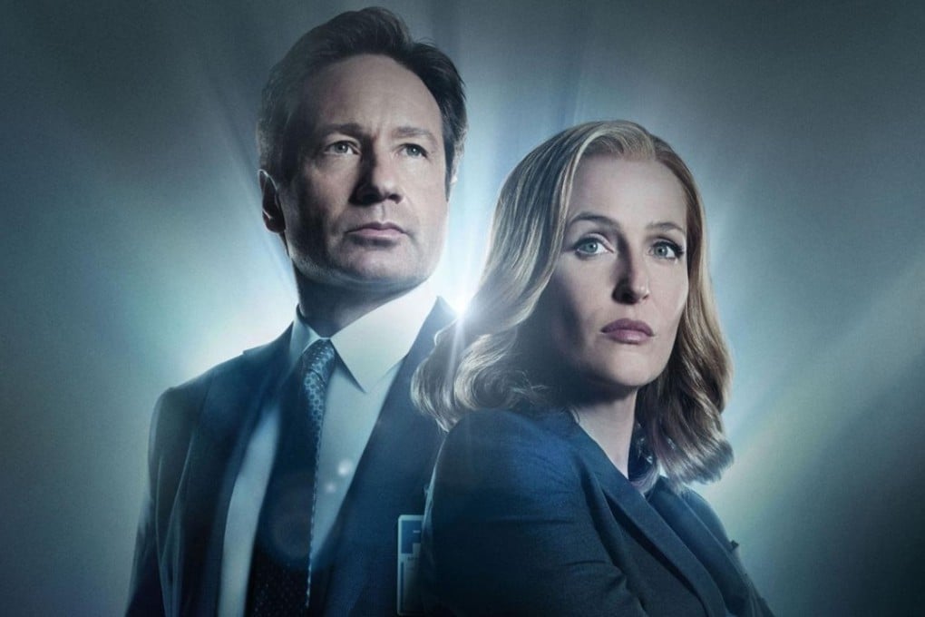 David Duchovny and Gillian Anderson as Fox Mulder and Dana Scully in the X-Files TV series.