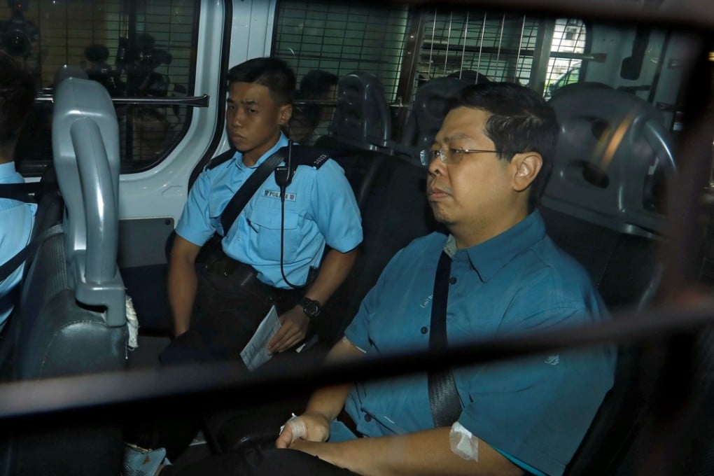 Howard Lam is brought to Kowloon City Magistrates’ Courts on August 17. Lam has been charged with misleading police over claims he was assaulted and illegally detained by mainland agents. Photo: Reuters