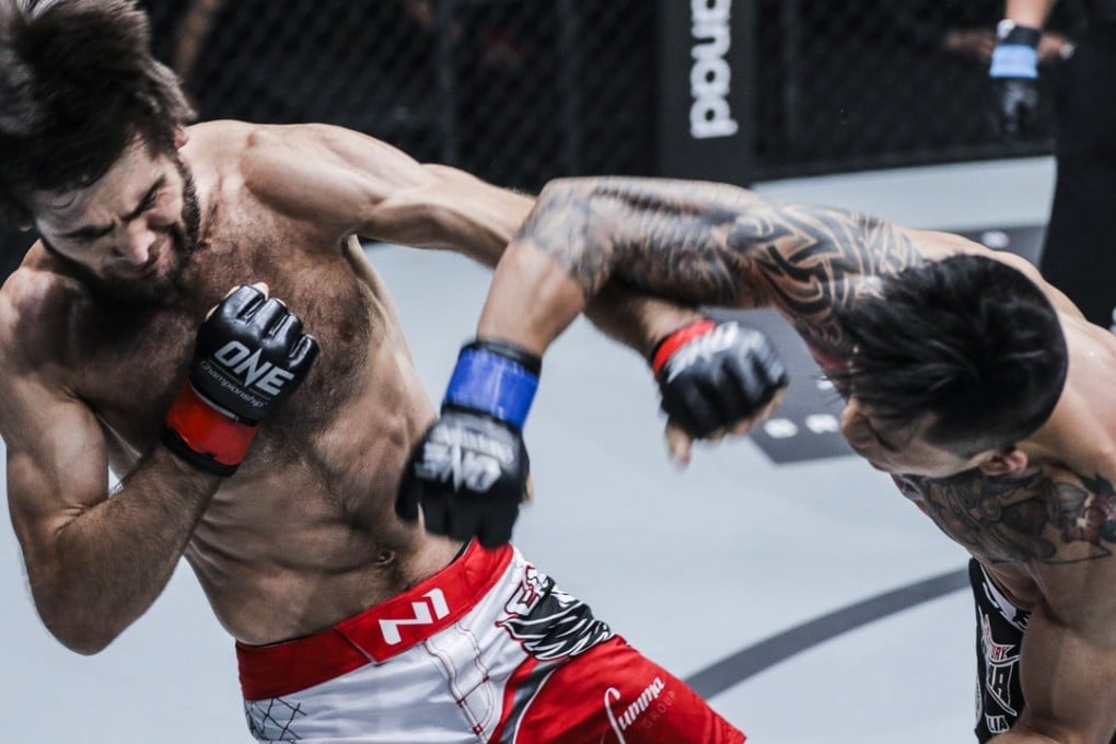 Marat Gafurov heading for the canvas after Martin Nguyen’s knockout blow. Photos: One Championship