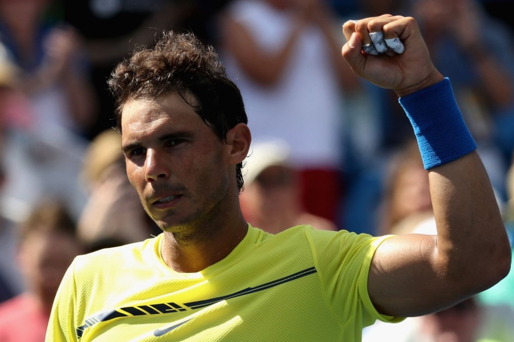 Rafael Nadal celebrates after defeating Albert Ramos-Vinolas. Photo: AFP