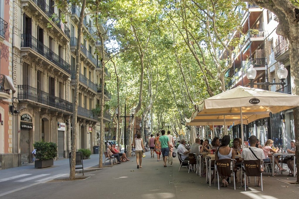 The leafy Rambla de Poblenou in Barcelona. Photo: SCMP