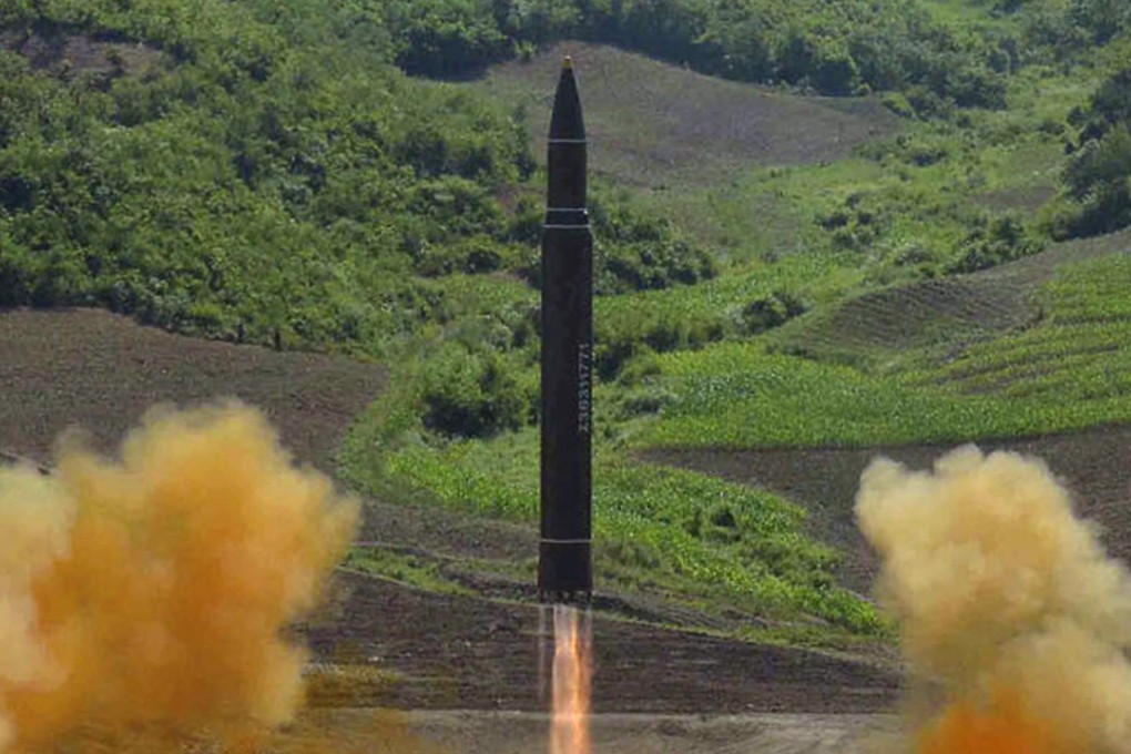 A Hwasong-14 intercontinental ballistic missile, which was launched by North Korea last month. Photo: AP