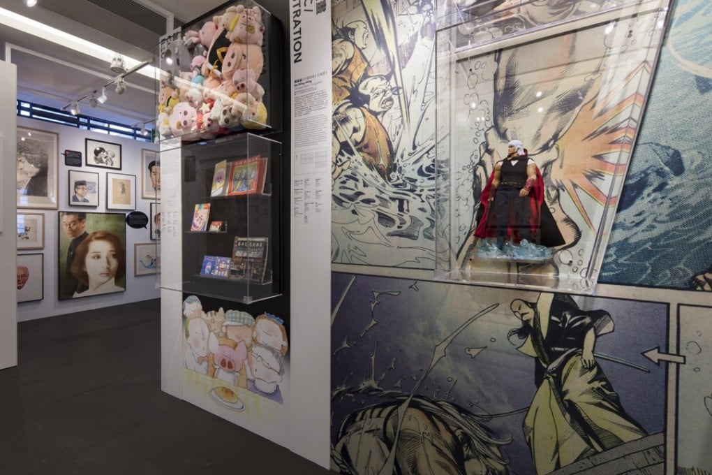 The comic illustration display at the Very Hong Kong Very Hong Kong exhibition at Comix Home Base in Wan Chai.