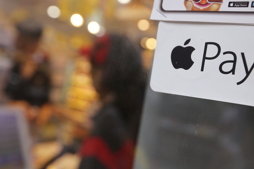A signboard of payments Apple Pay is seen in Causeway Bay. Photo: Sam Tsang
