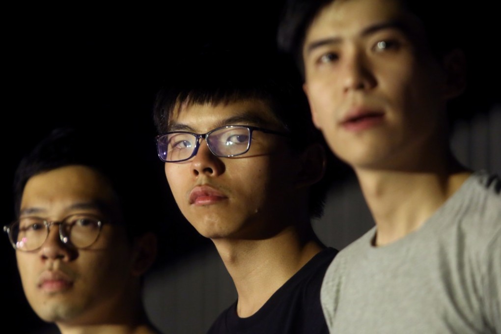 Ben Bland’s book includes interviews with Nathan Law (left), Joshua Wong (centre) and Lester Shum, as well as “super tutors” and artists. Photo: Sam Tsang