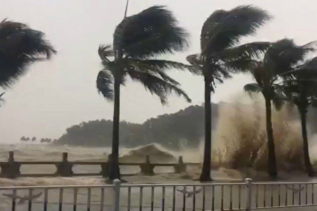 Strong winds batter the coast near Shenzhen. Photo: Weibo