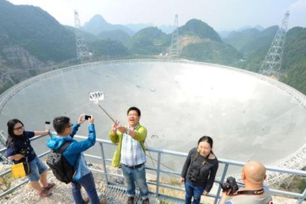 Tourists gather on the Fast telescope observation deck in Guizhou. Photo: Handout