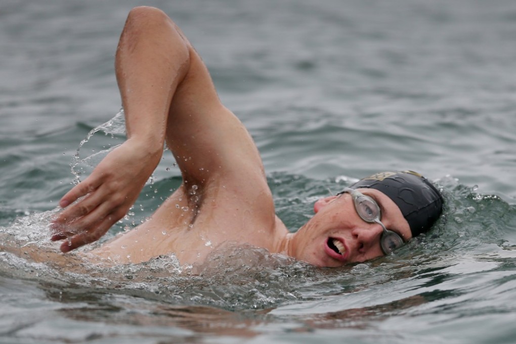 Swimmer Simon Holliday trains at Repulse Bay. Photo: Nora Tam