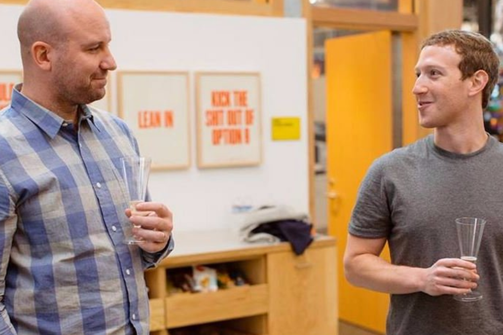 Longtime exec Andrew "Boz" Bosworth (pictured left) is taking over all of Facebook's consumer hardware efforts. Photo: Facebook