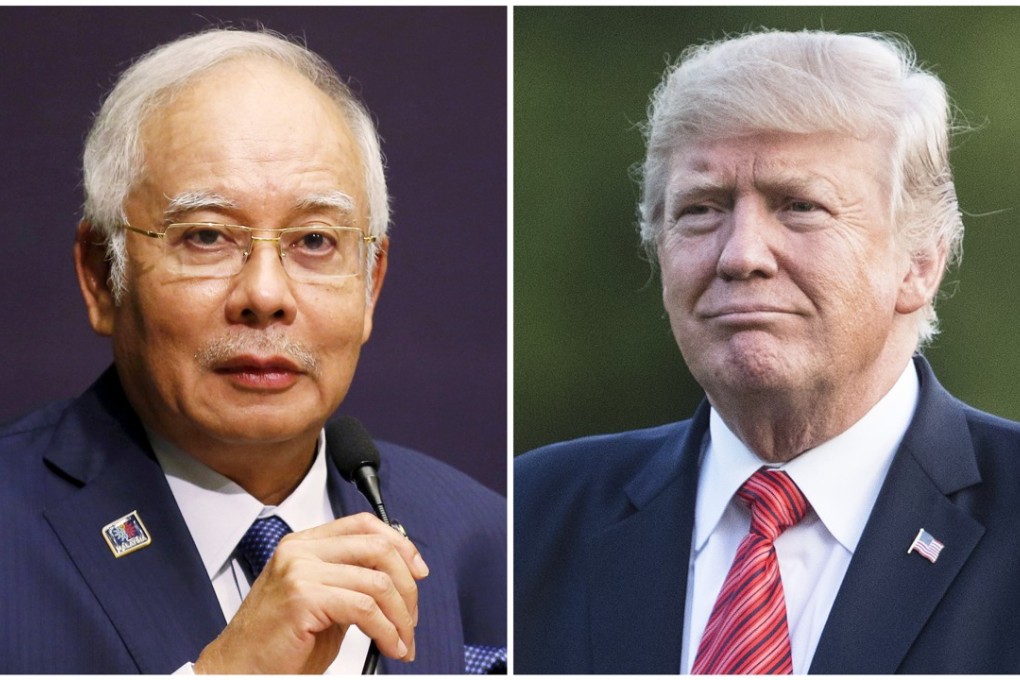 Malaysia's Prime Minister Najib Razak and US President Donald Trump. Photos: AP and Reuters