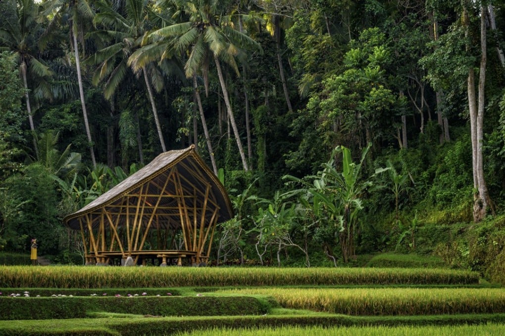 The open-air yoga pavilion at the Four Seasons Resort Bali at Sayan, in Ubud.