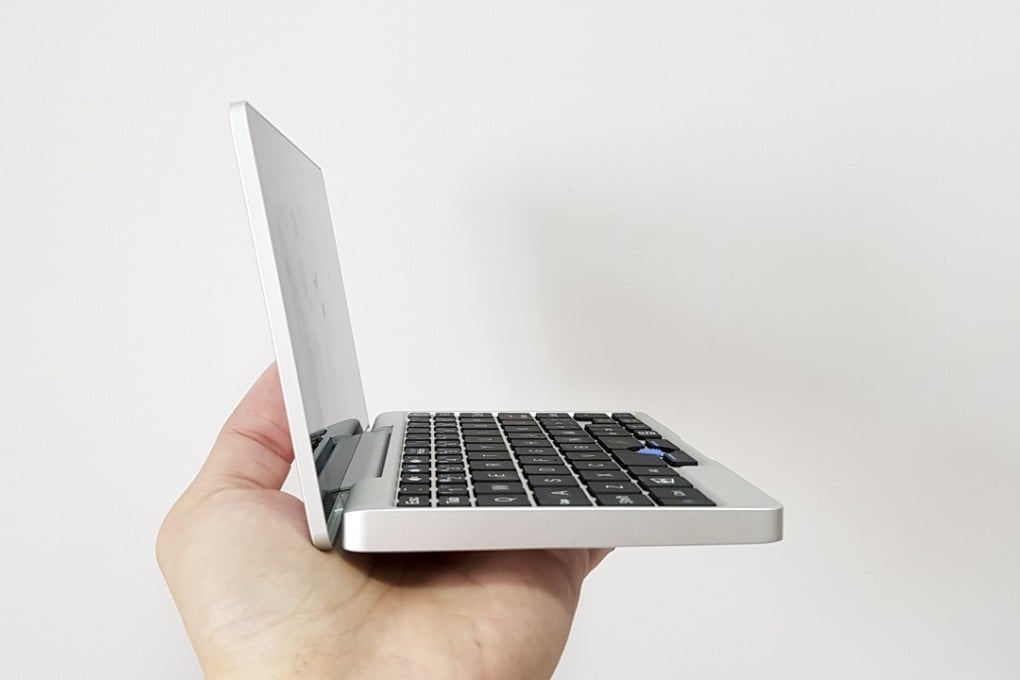 At 180mm x 106mm x 18.5mm, the GPD Pocket is so small it fits snugly in the palm of your hand. Photo: Ben Sin