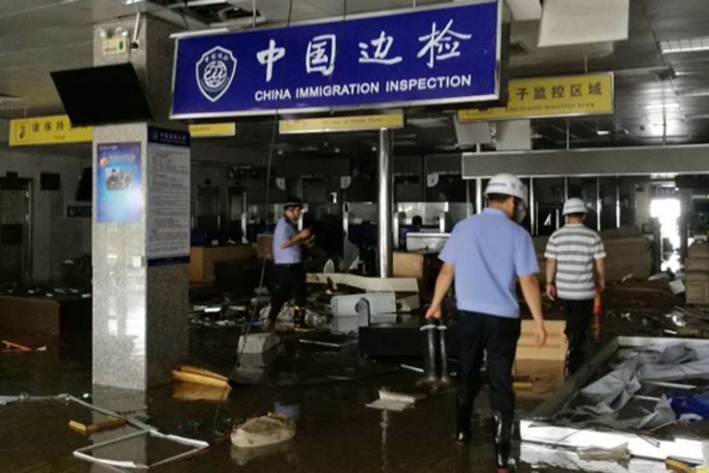 Jiuzhou Port announced an extension to the complete shutdown of its services after Typhoon Hato caused extensive damage. Photo: Handout