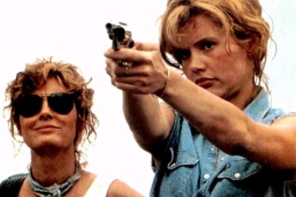 Susan Sarandon (left) and Geena Davis in a scene from the Ridley Scott movie Thelma & Louise.