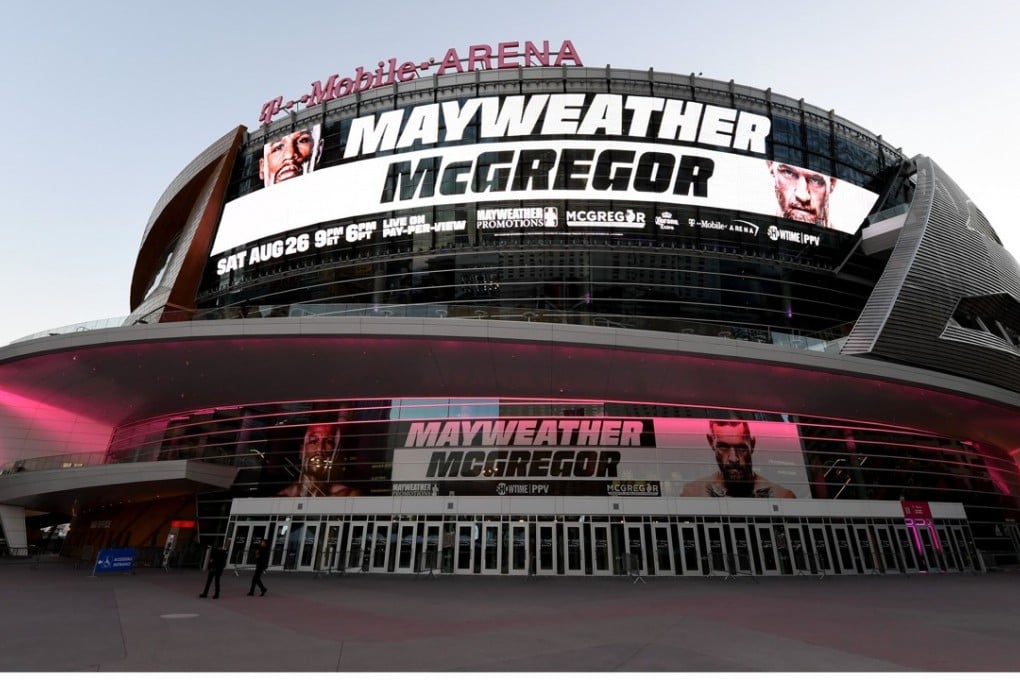 The T-Mobile Arena in Las Vegas will play host to the boxing match between Floyd Mayweather Jnr and Conor McGregor on Saturday night. Photo: AFP