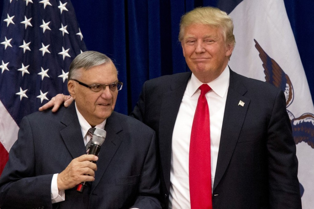 US President Donald Trump with Joe Arpaio. Photo: AP