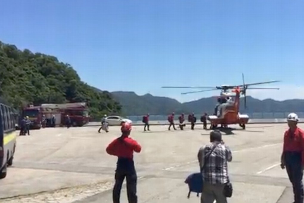 Two helicopters were deployed on Saturday as the search for the missing man resumed. Photo: Denise Tsang