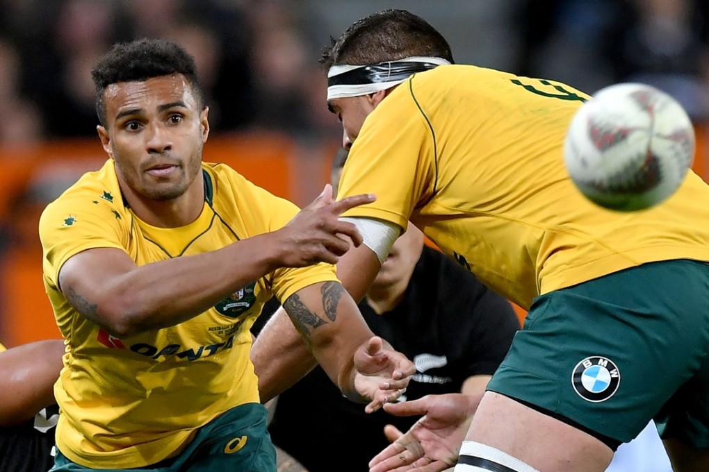 Australia’s Will Genia makes a pass during the second Bledisloe Cup match between New Zealand and Australia. Photo: AFP