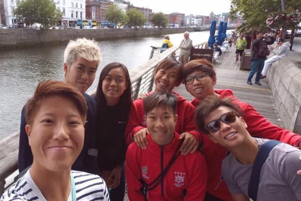 A group of Hong Kong players stroll along the River Liffey on a day off. Photos: HKRU